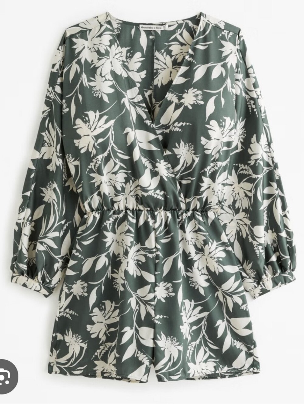 BNWT Abercrombie & Fitch: Floral Green + White Romper | XL TALL